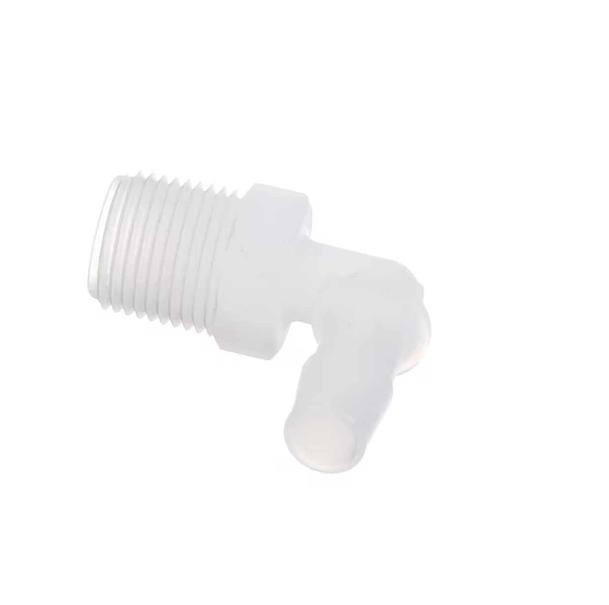 Fitting, 90 Degree Elbow, 3/8" Outside NPT x 3/8" Barb, Kynar